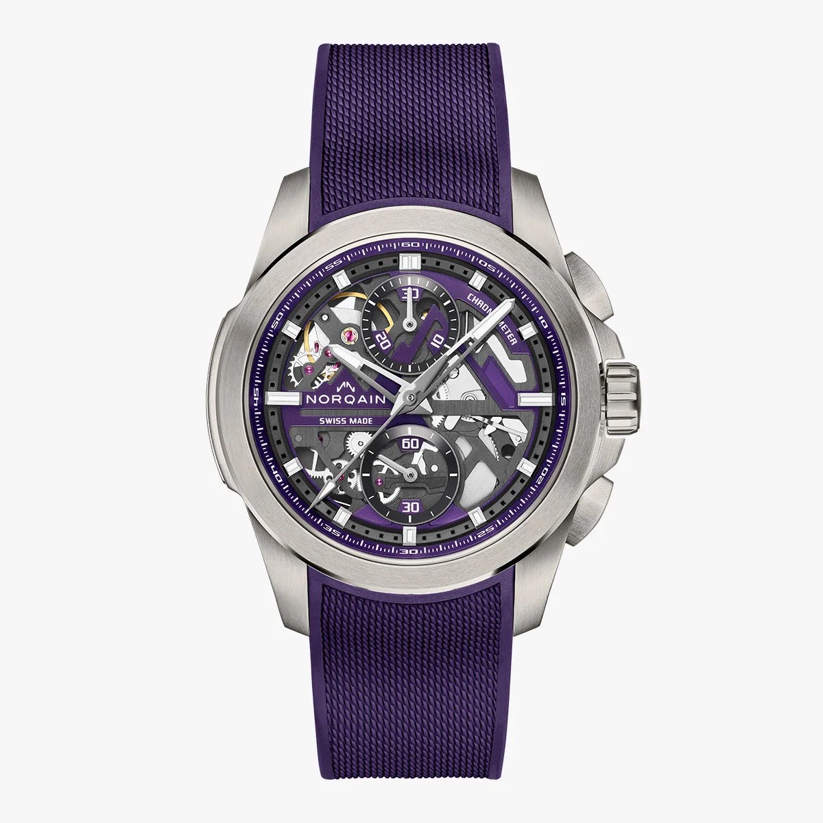 Norqain Independence Skeleton Chrono 42mm - Titanium Purple