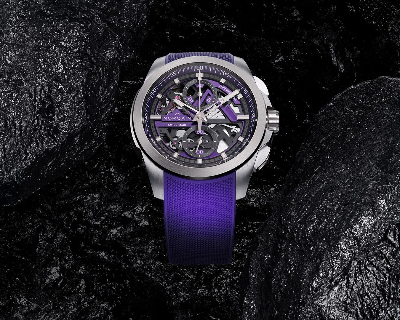Norqain Independence Skeleton Chrono 42mm in Purple
