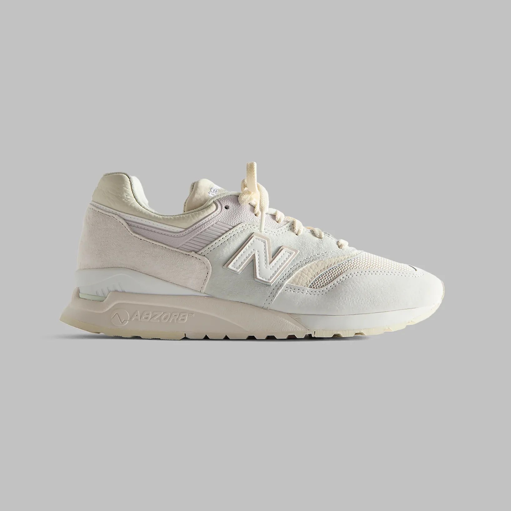 A white New Balance running sneaker