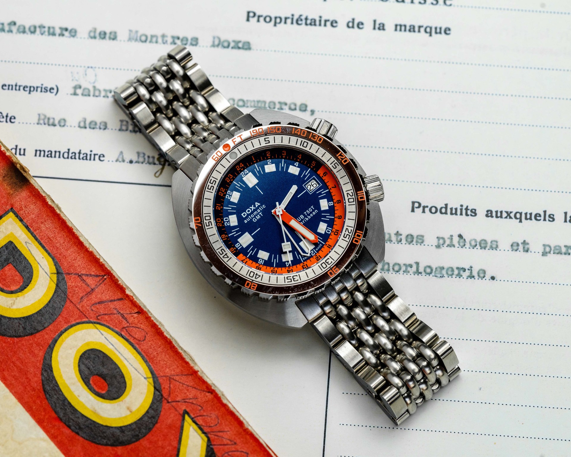 a vintage Doxa dive watch