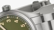 the case and dial of a steel hamilton khaki field watch