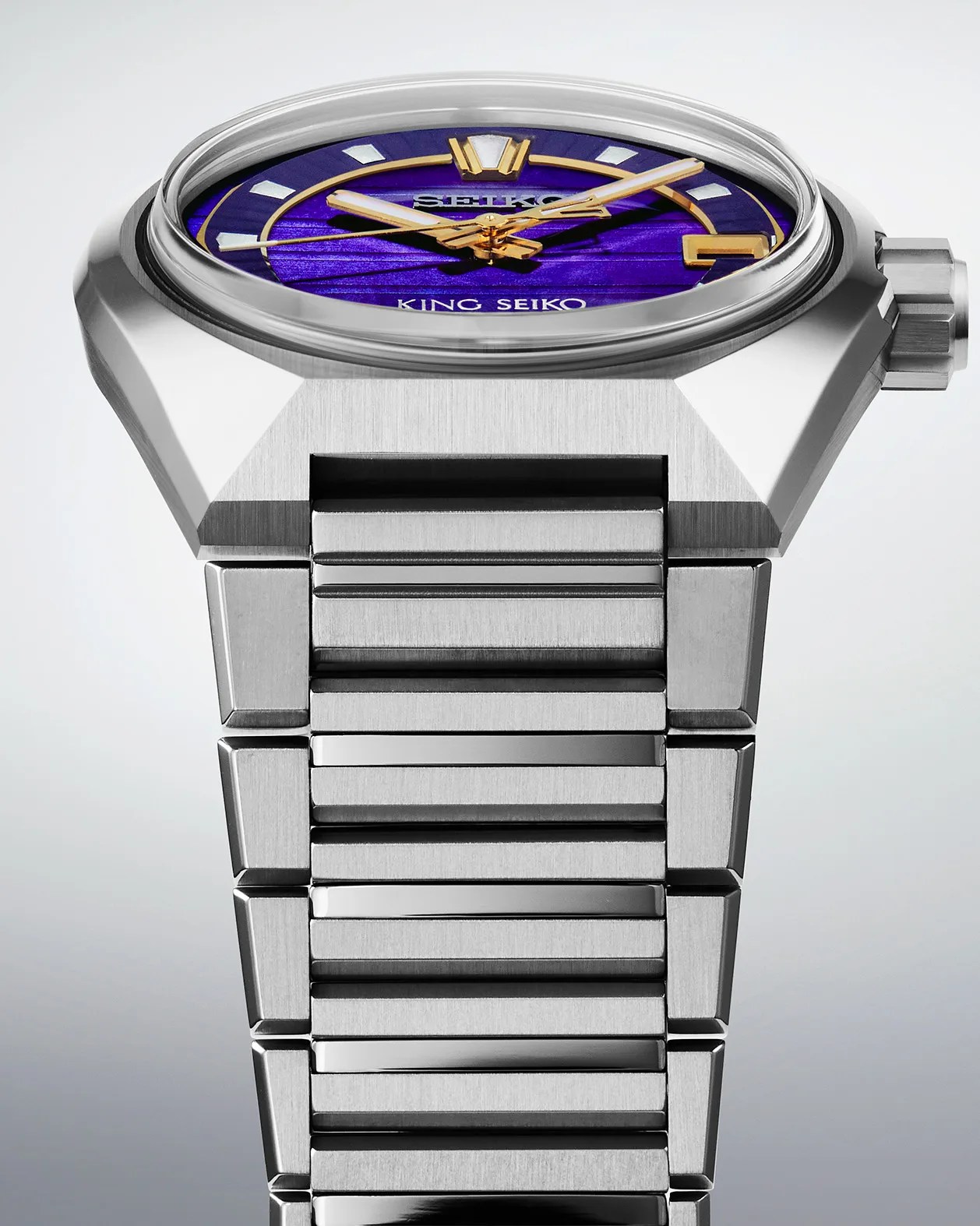 the steel case and steel bracelet of a Seiko watch