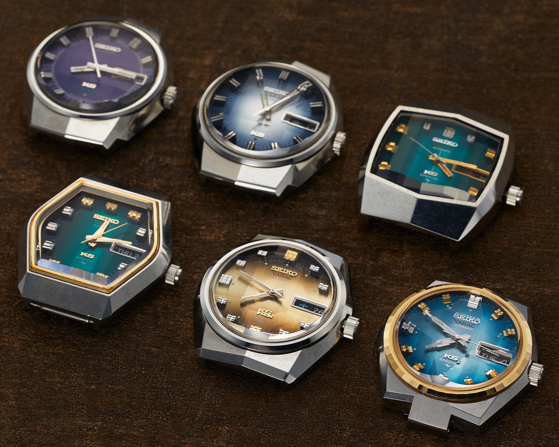 a collection of vintage watch cases