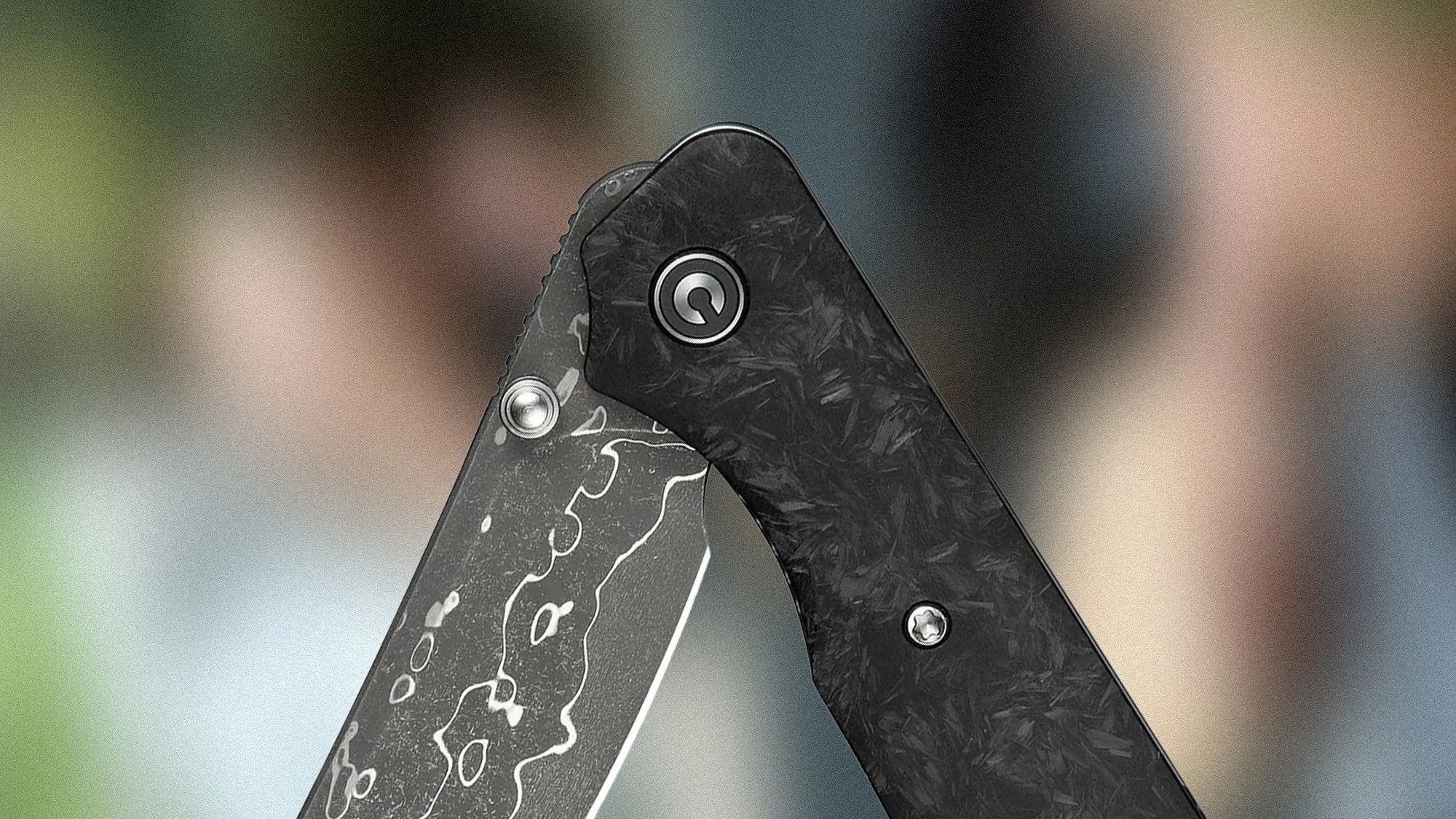 Closeup of Civivi Crab knife pivot