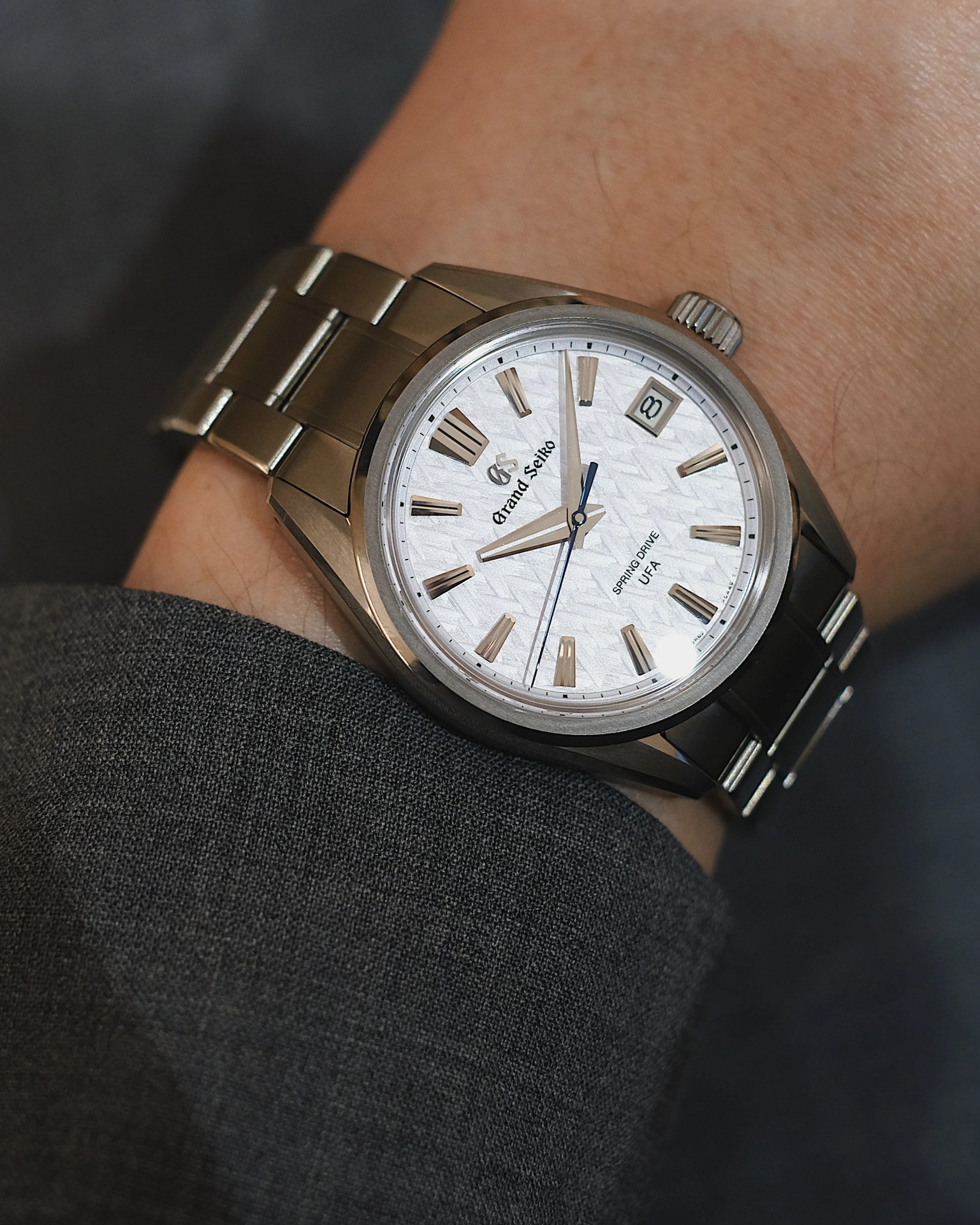 Grand Seiko UFA shown on a wrist