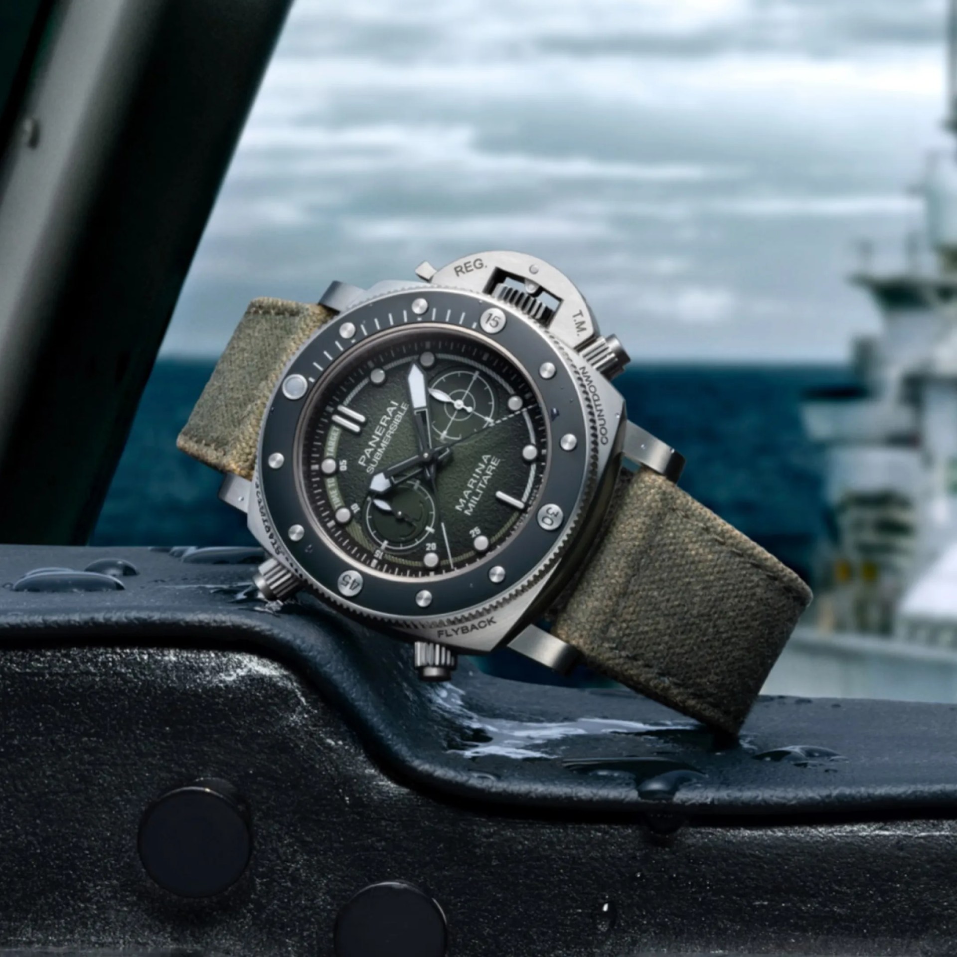 Panerai Submersible Chrono Marina Militare Experience Edition on ship