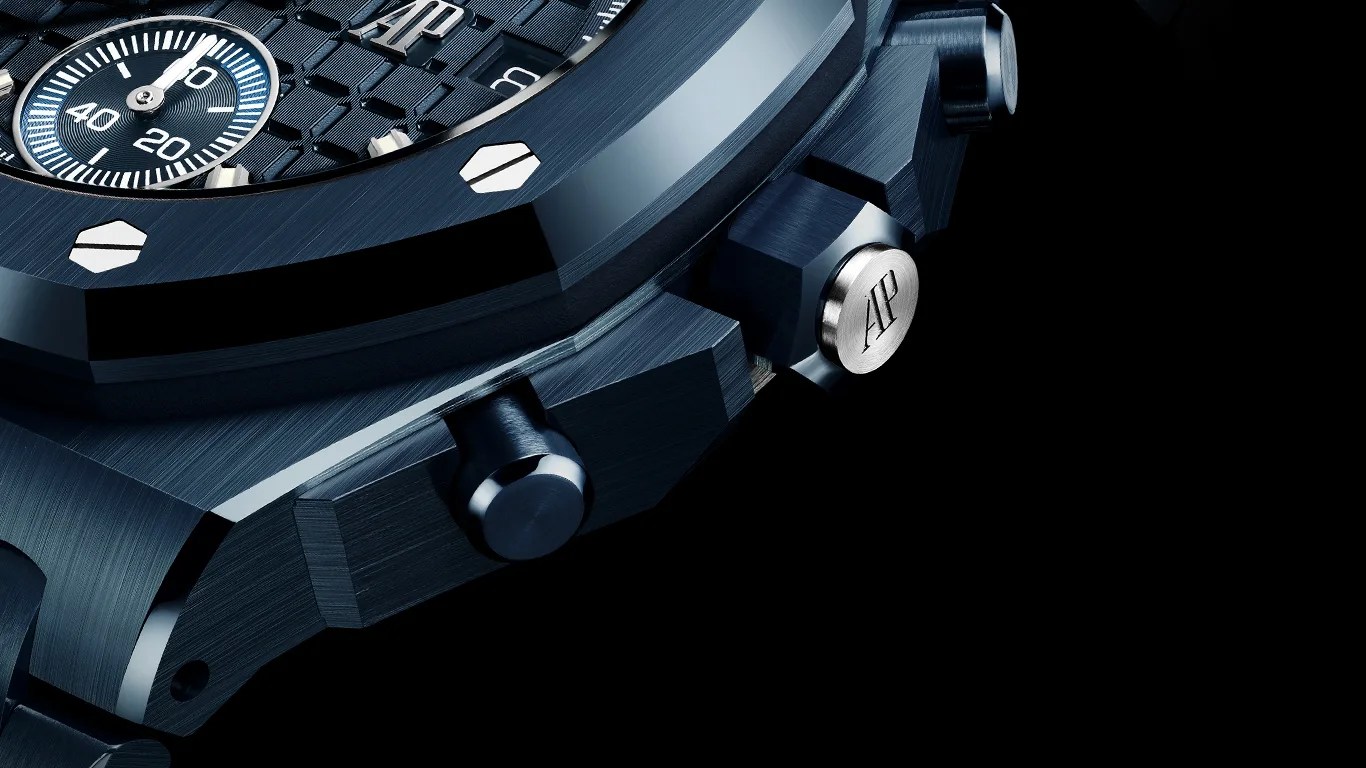 a closeup of an audemars piguet royal oak watch