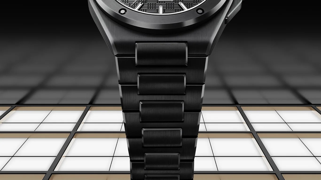 the bracelet of an iwc ceramic sports watch