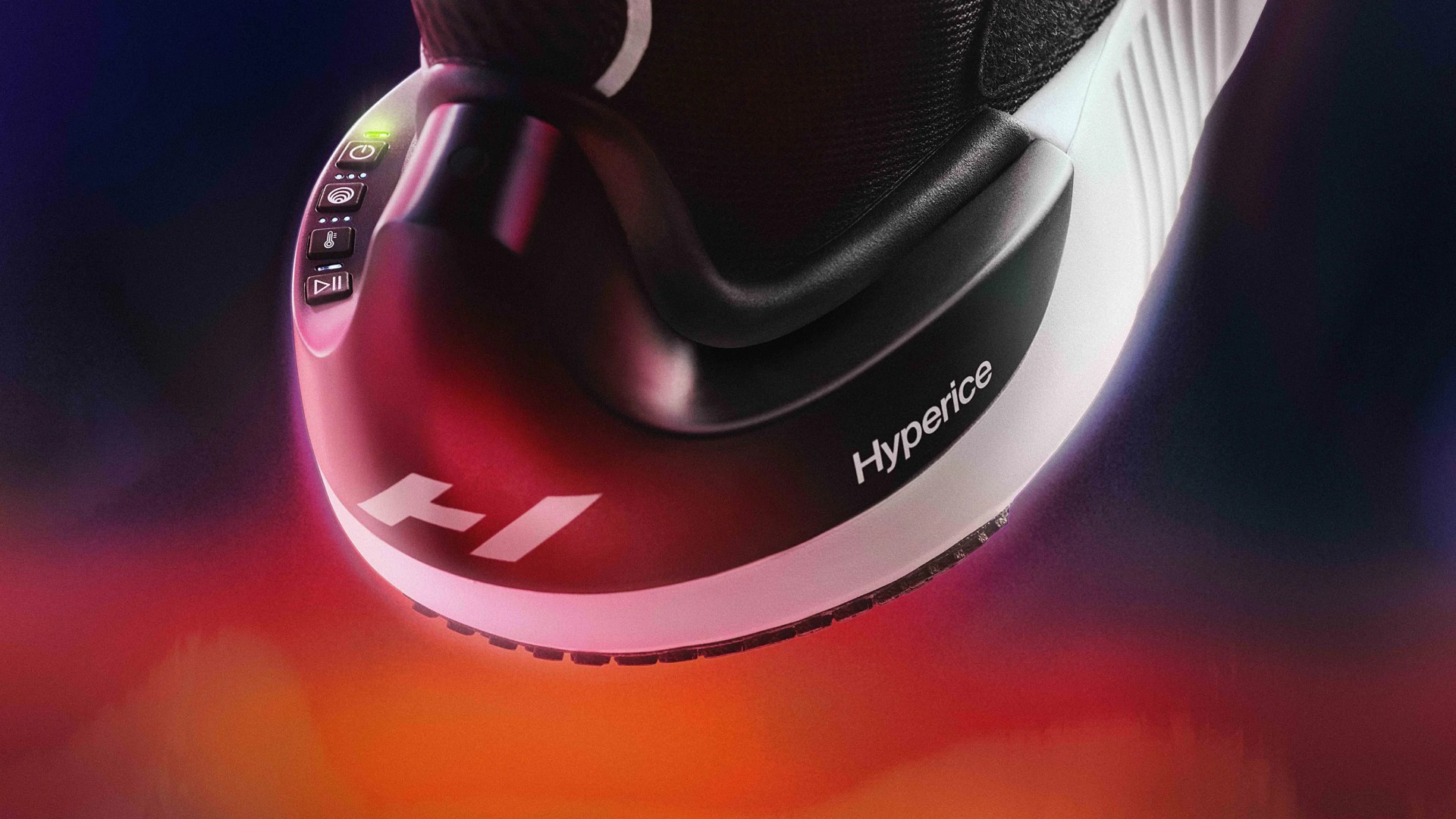 heel of the nike and hyperice hyperboot