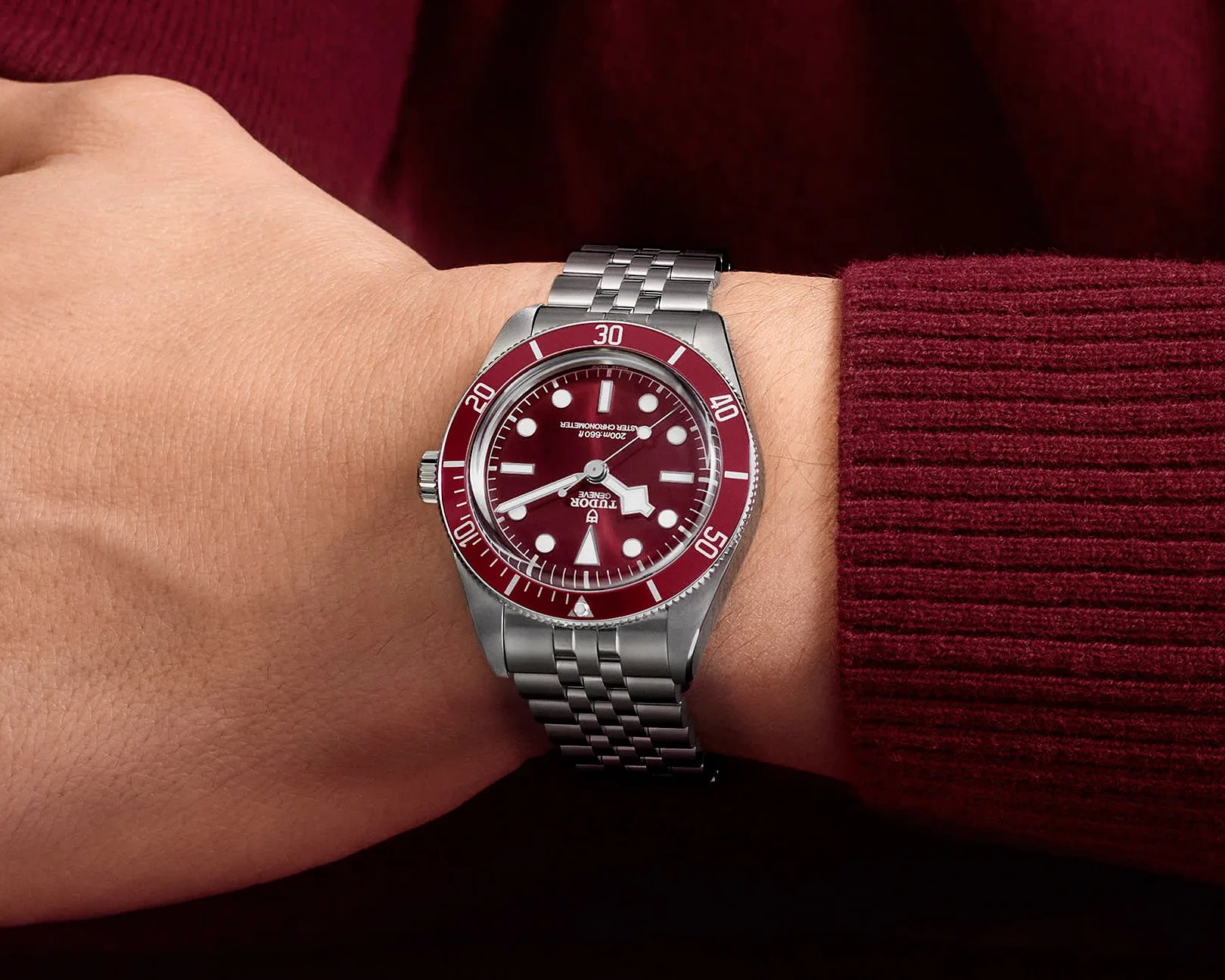 a Tudor dive watch on a man's wrist
