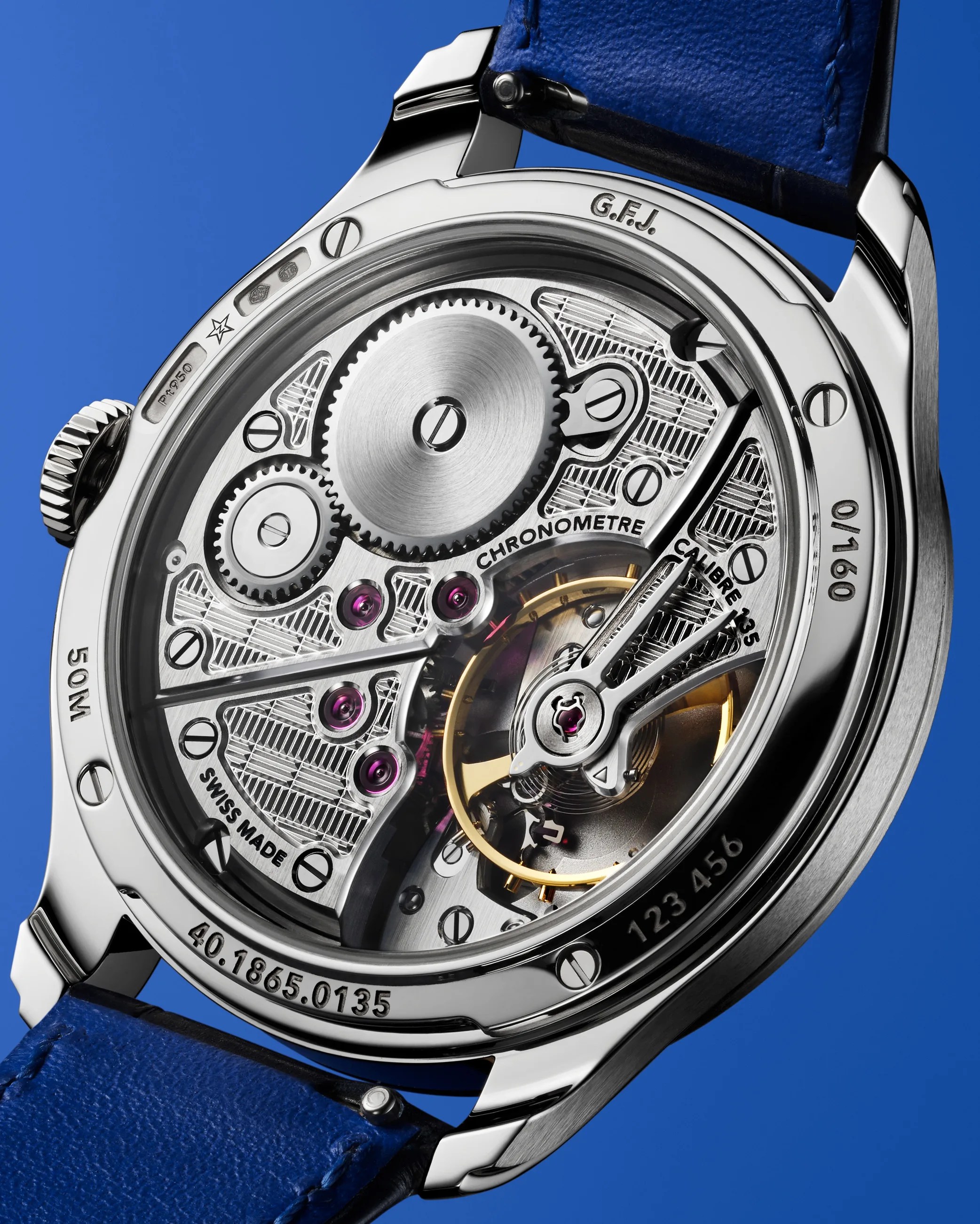 the exhibition case back of a Zenith watch