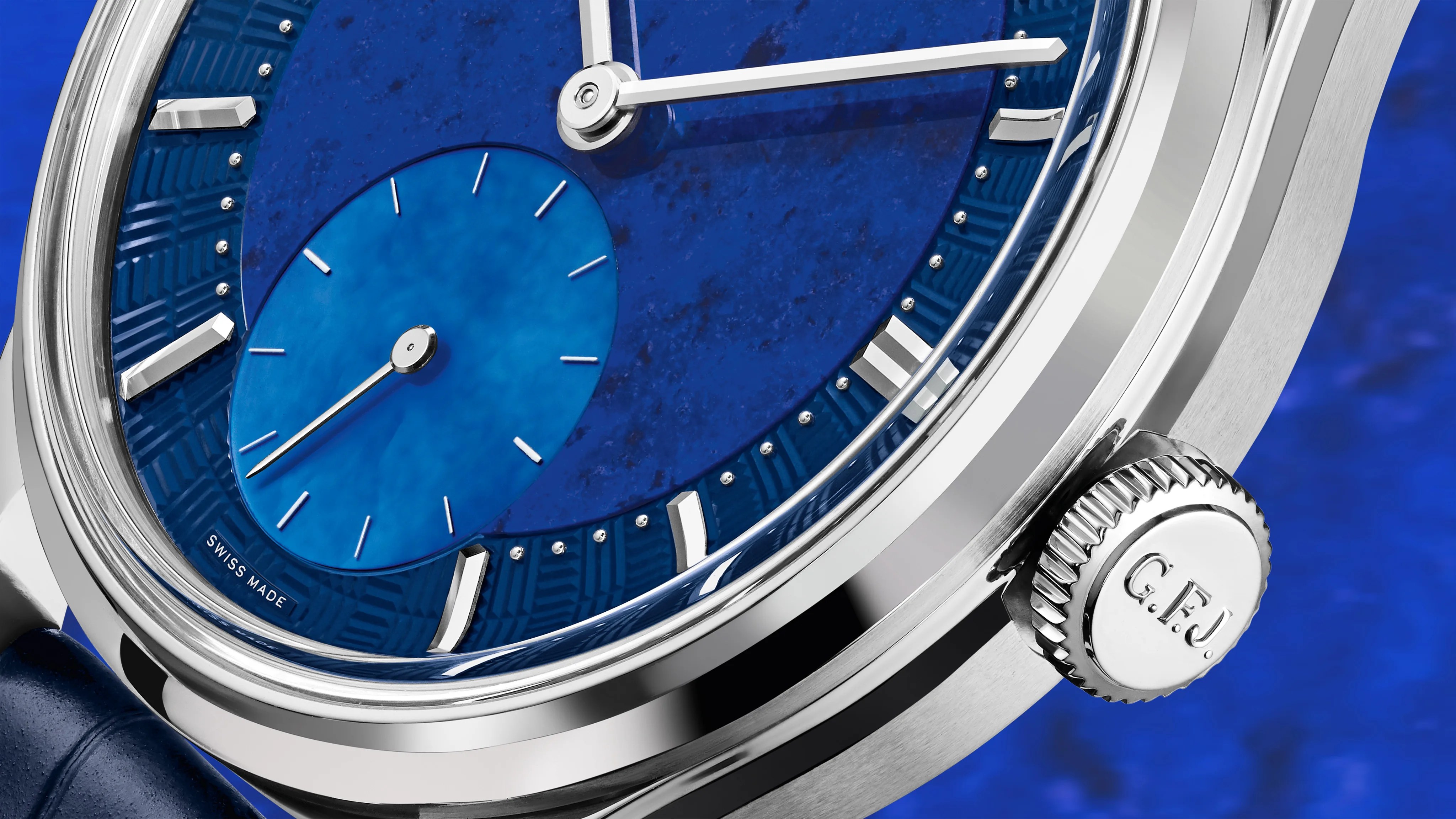 the dial, case and crown of a Zenith GFJ watch