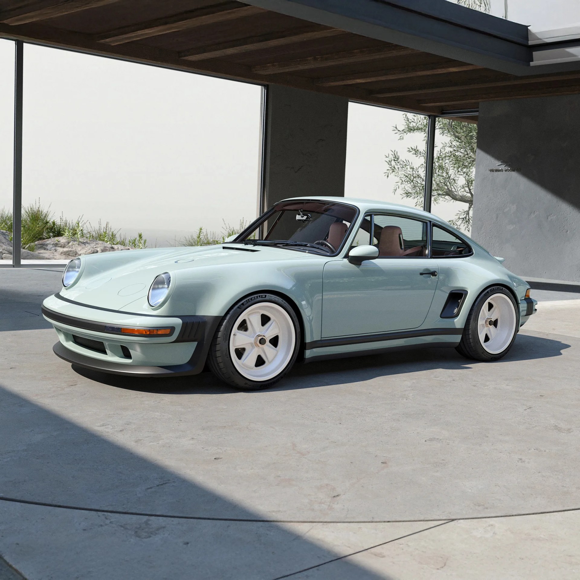 Porsche 911 Carrera Coupe Reimagined by Singer on turntable