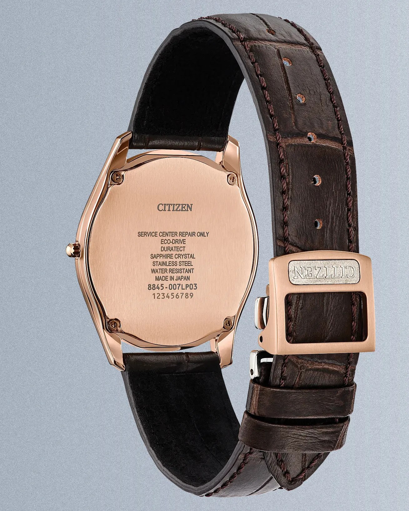 the back and clasp of a Citizen watch