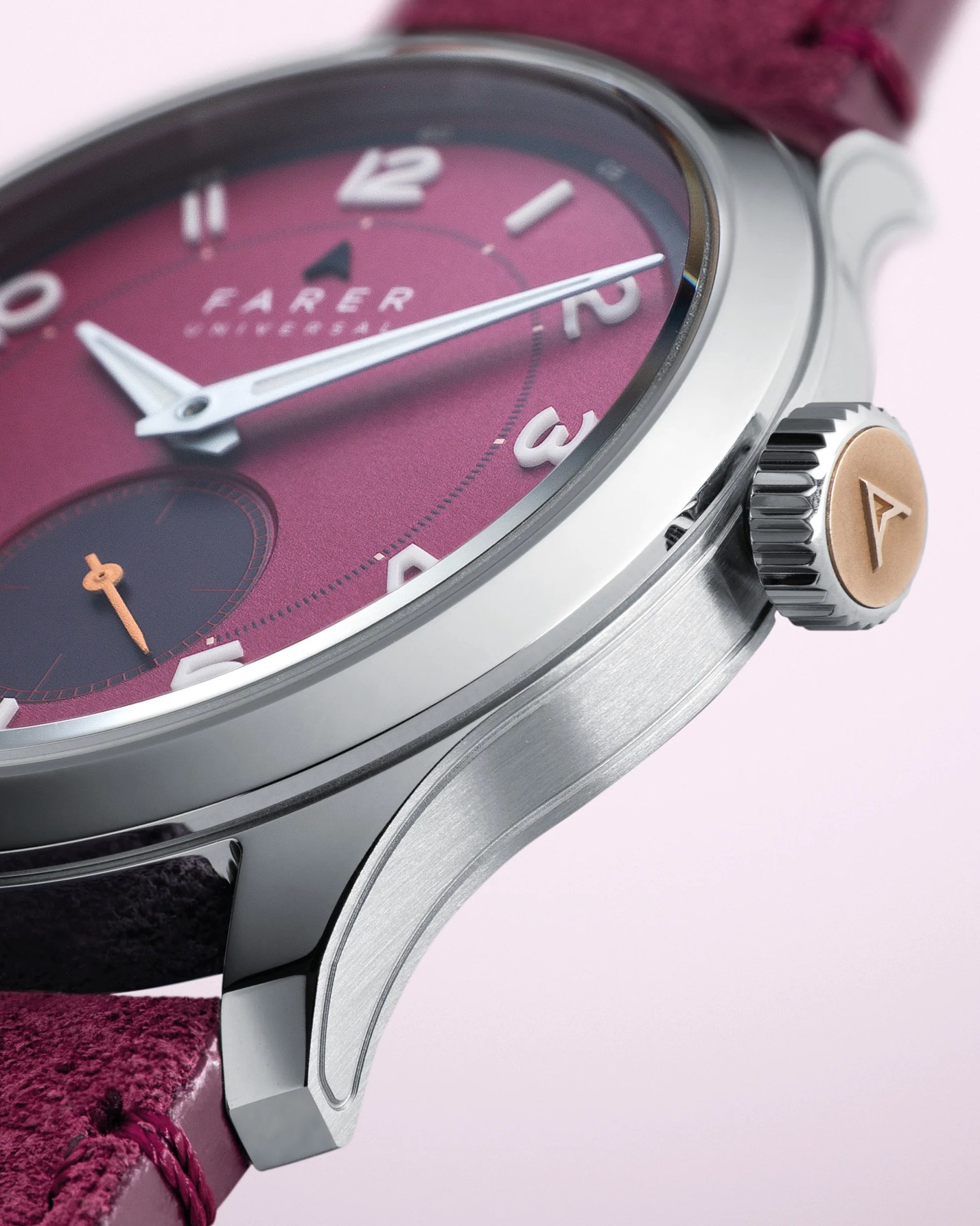 a purple Farer dress watch