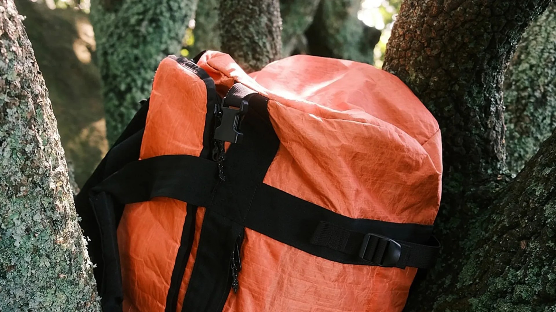 orange duffle bag