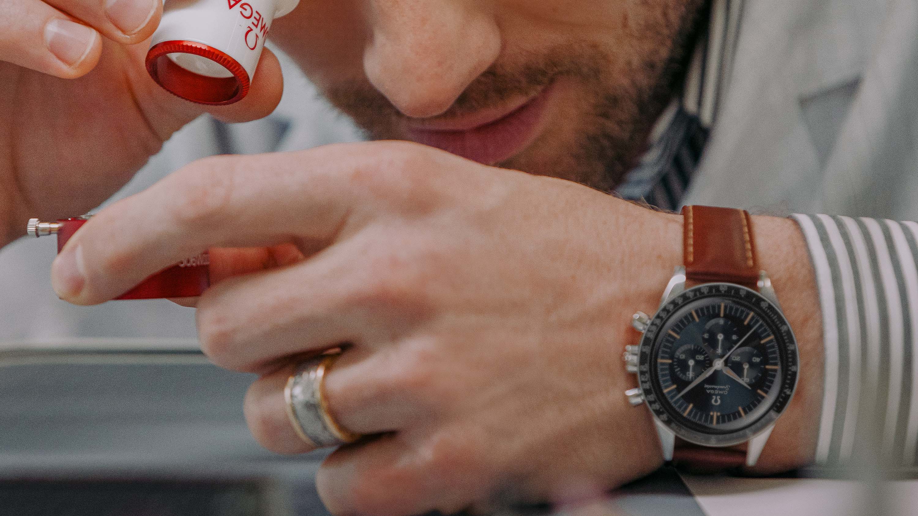aaron taylor-johnson at omega headquarters
