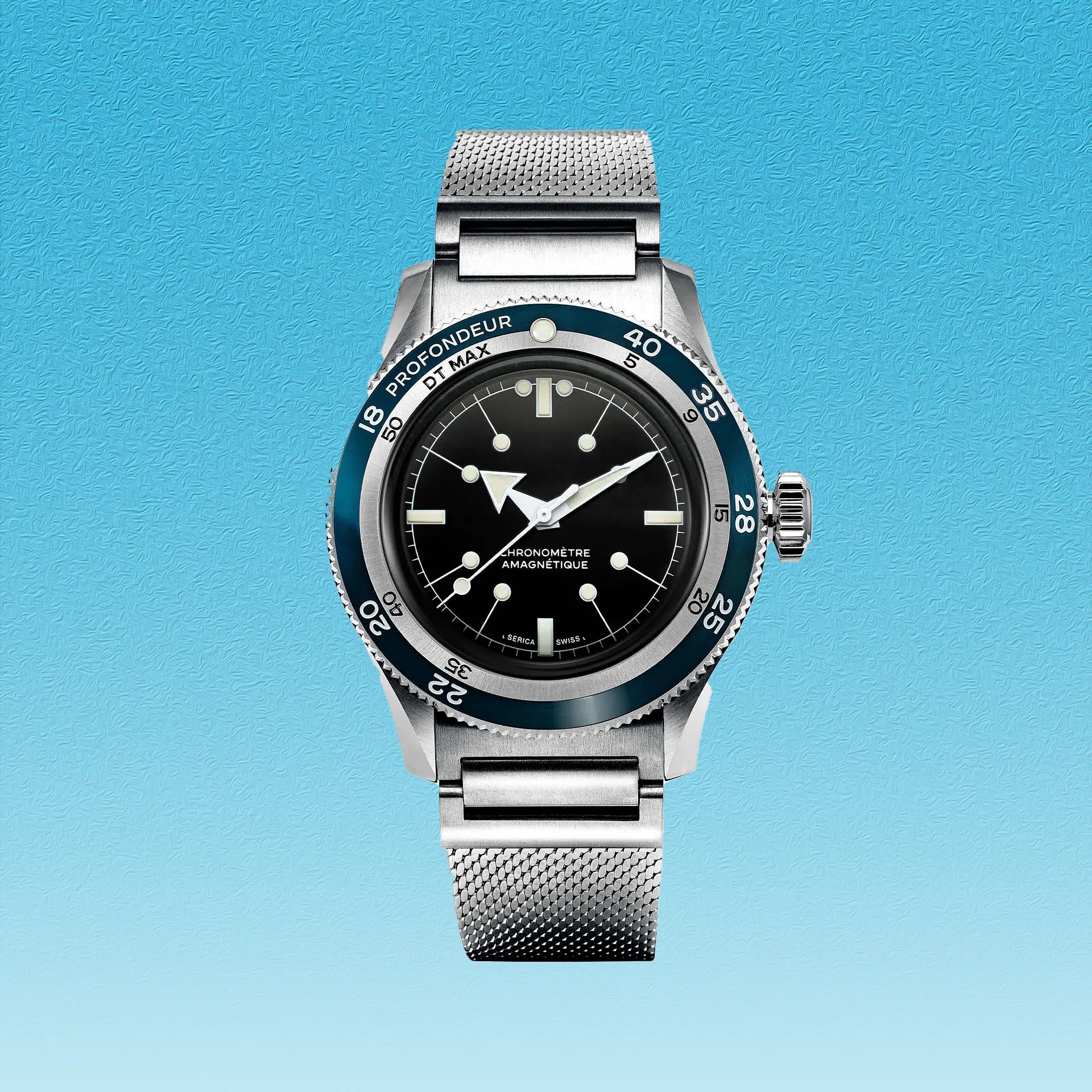 a steel Serica dive watch