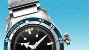 the dial and bezel of a Serica dive watch