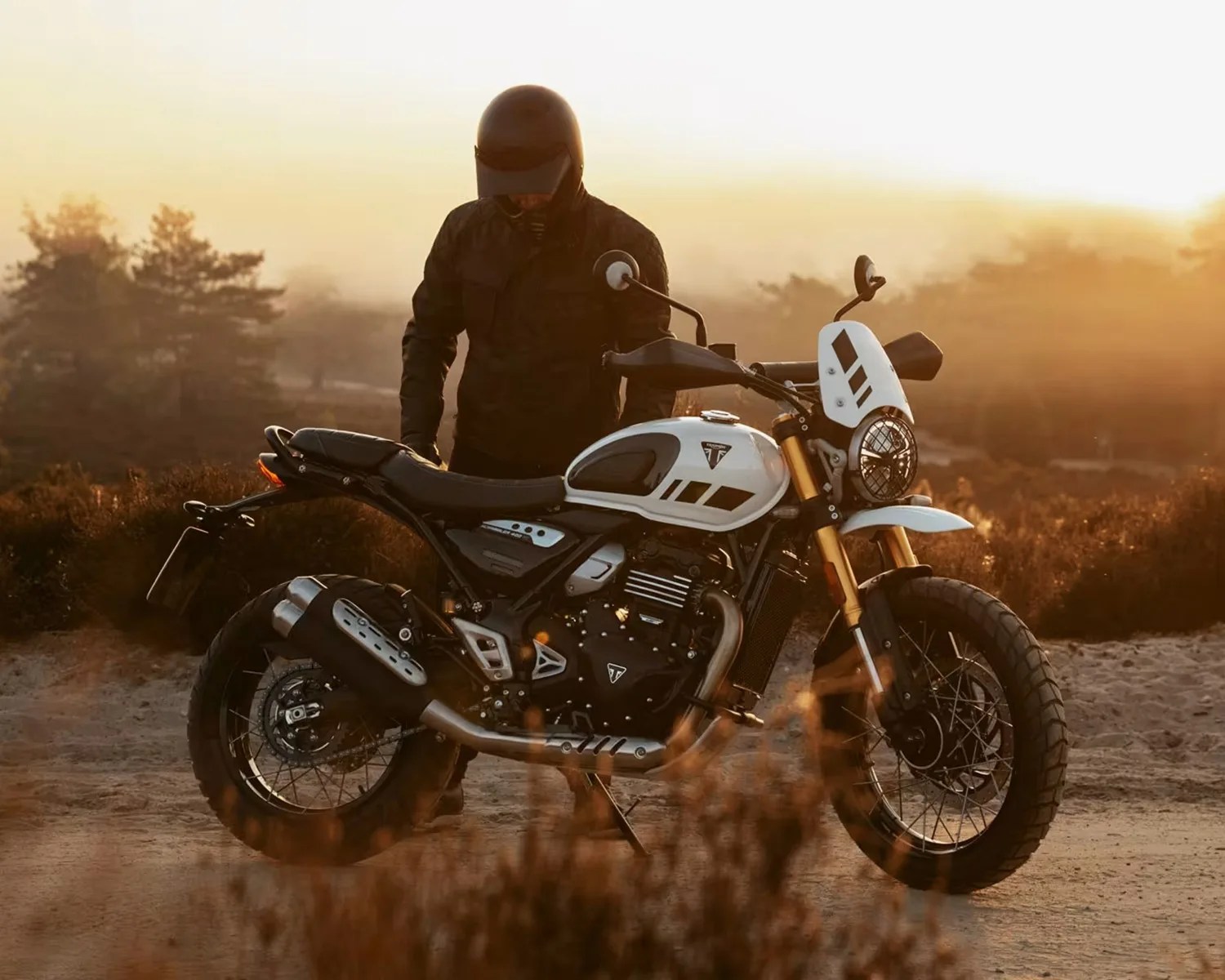 triumph scrambler 400 xc moto white