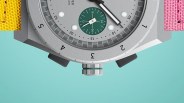 a gray chronograph watch