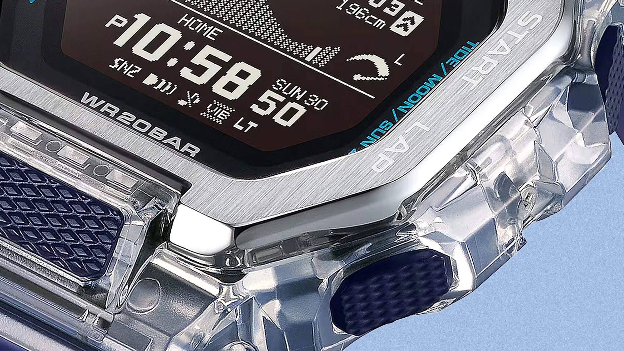 Casio G Shock G Lide GBX 100 Series Sport Watch closeup case