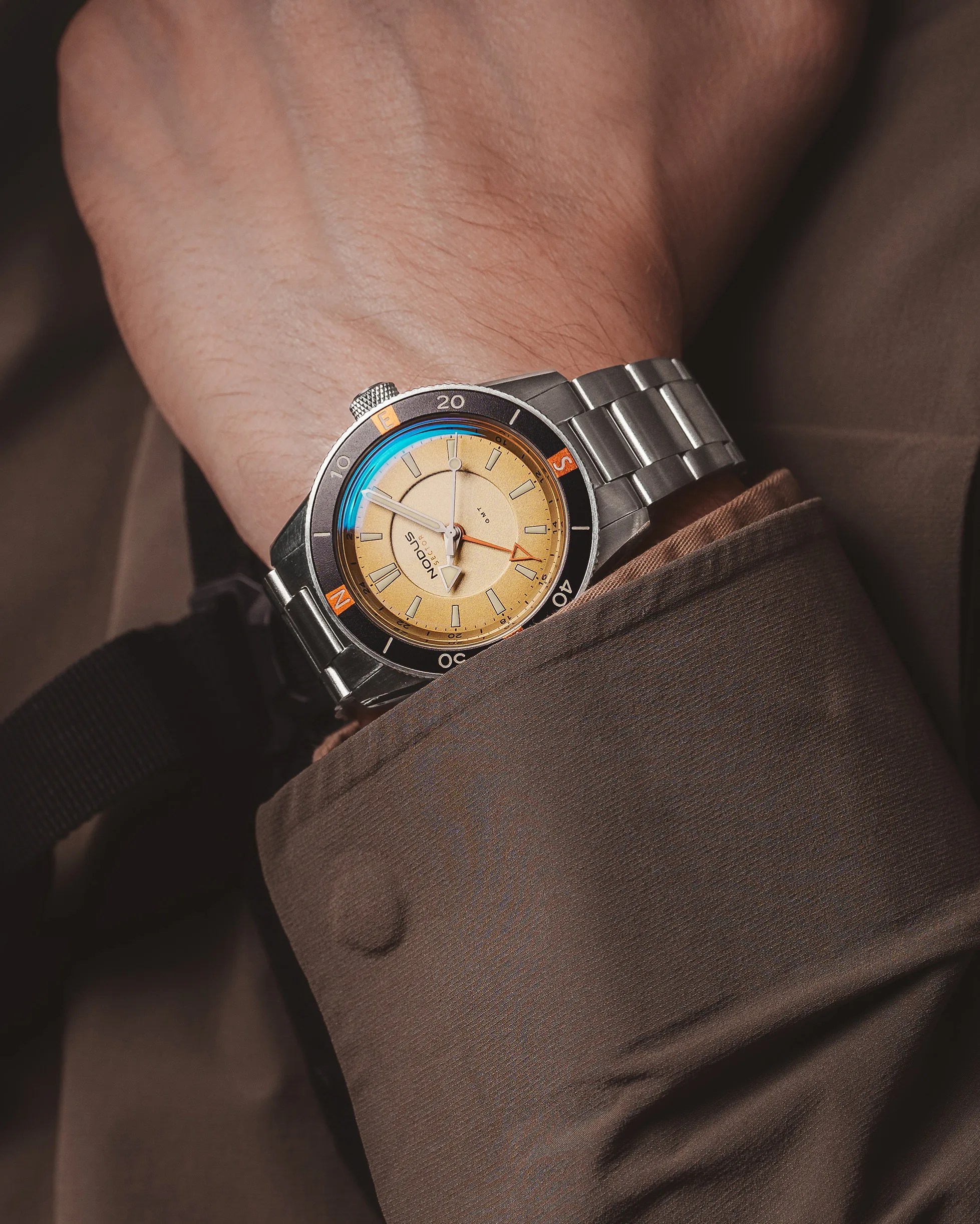 a Nodus watch on a man's wrist