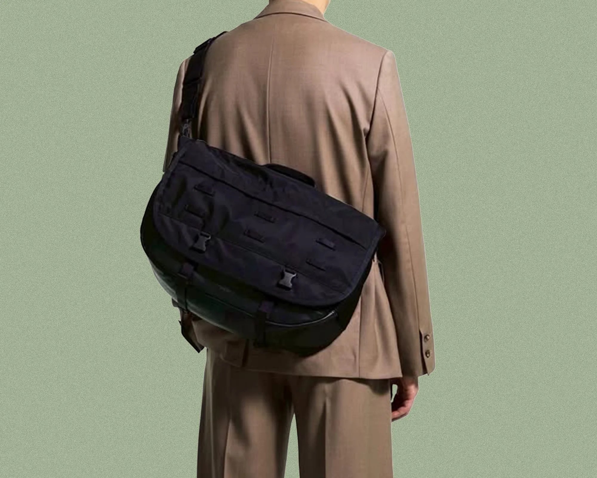 Porter Monochrome EDC Bag on suited person's back