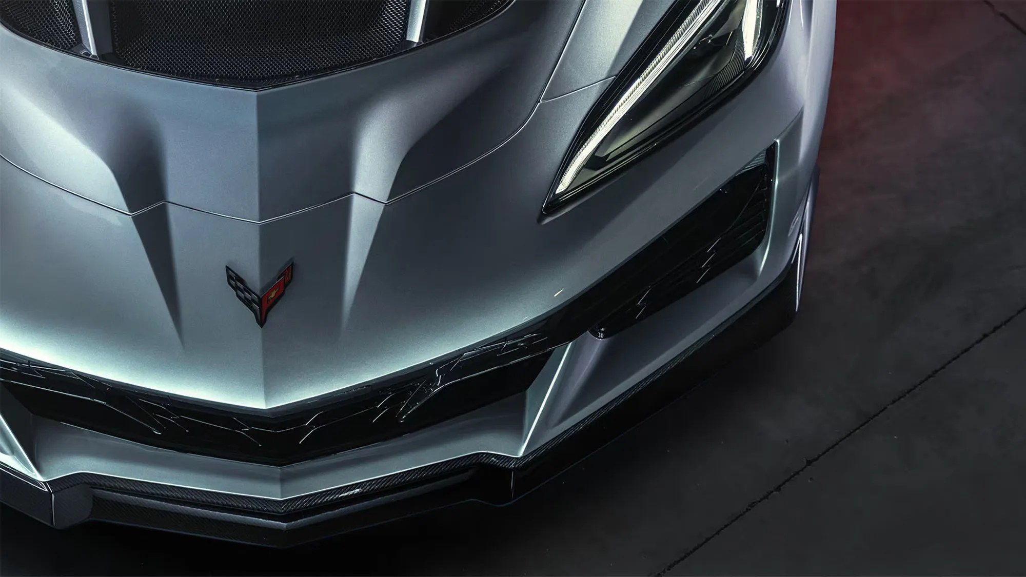 the front of a Corvette