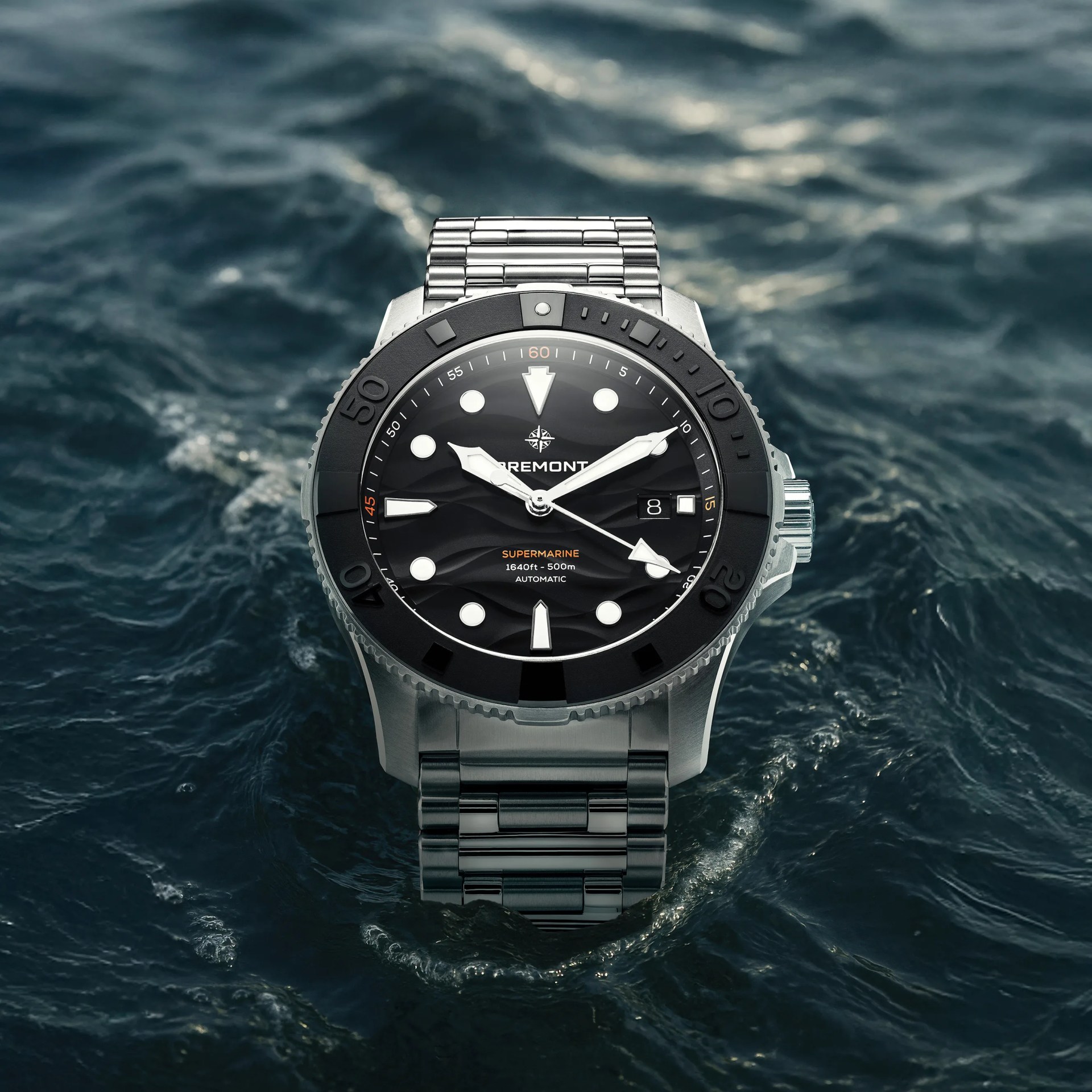 a dive watch in the ocean