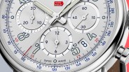 the dial of a chronograph watch