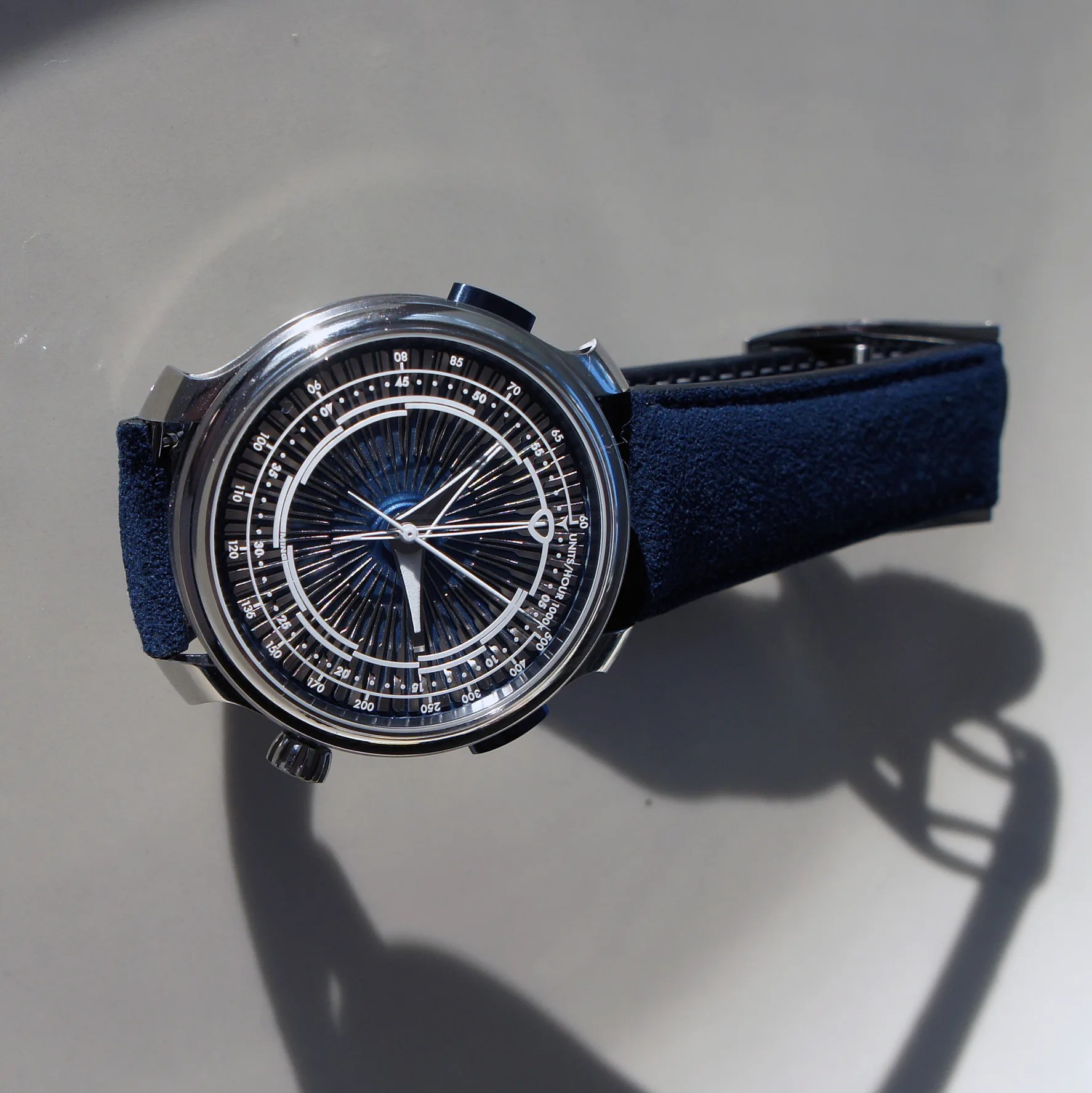 a Ming watch with a blue strap