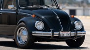 close-up of classic vw beetle in black