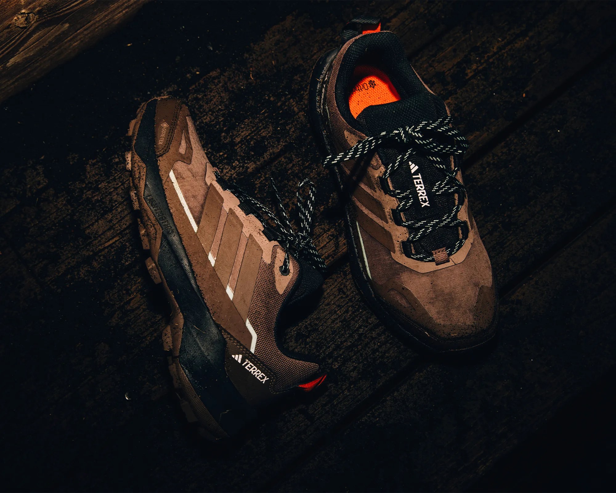 Adidas Skychaser AX5 Gore Tex Hiking Shoe on wood floor