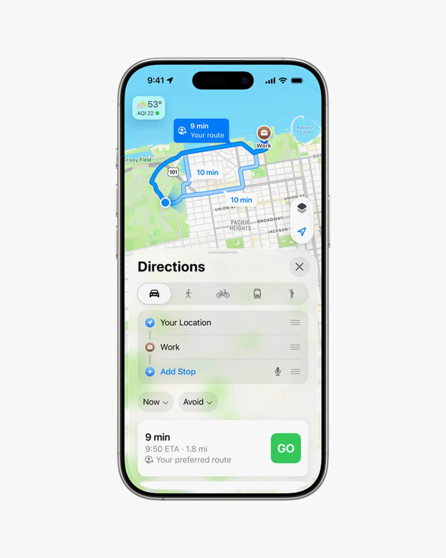 Apple Maps Commute Notifications