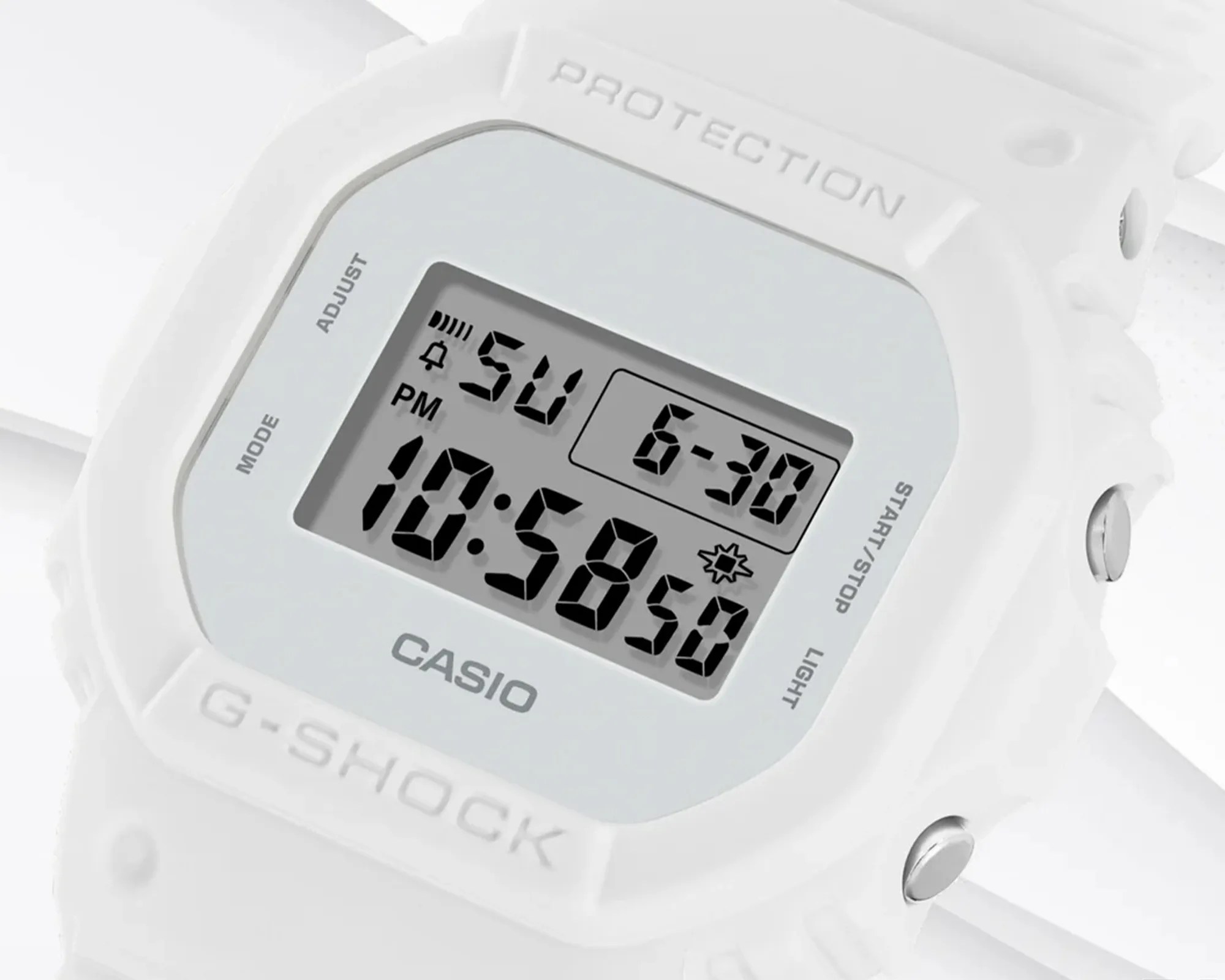 G-Shock 5600 Series DW5600WW-7 Watch dial closeup