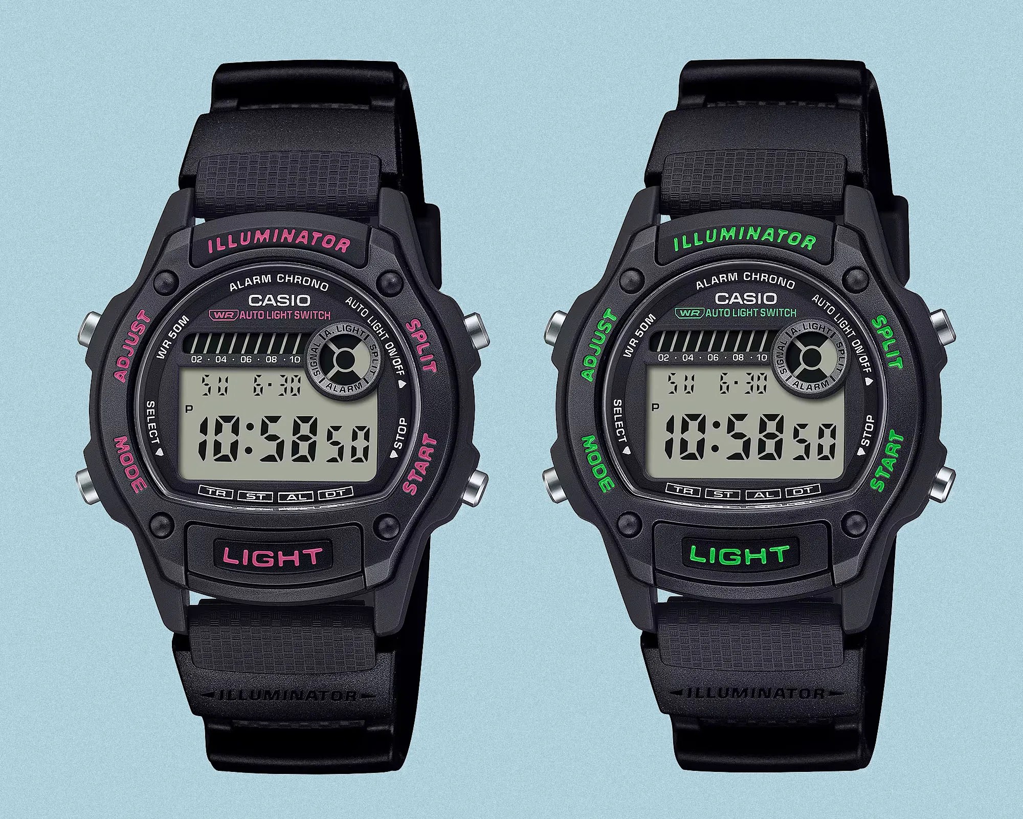 Casio W220H two colorways