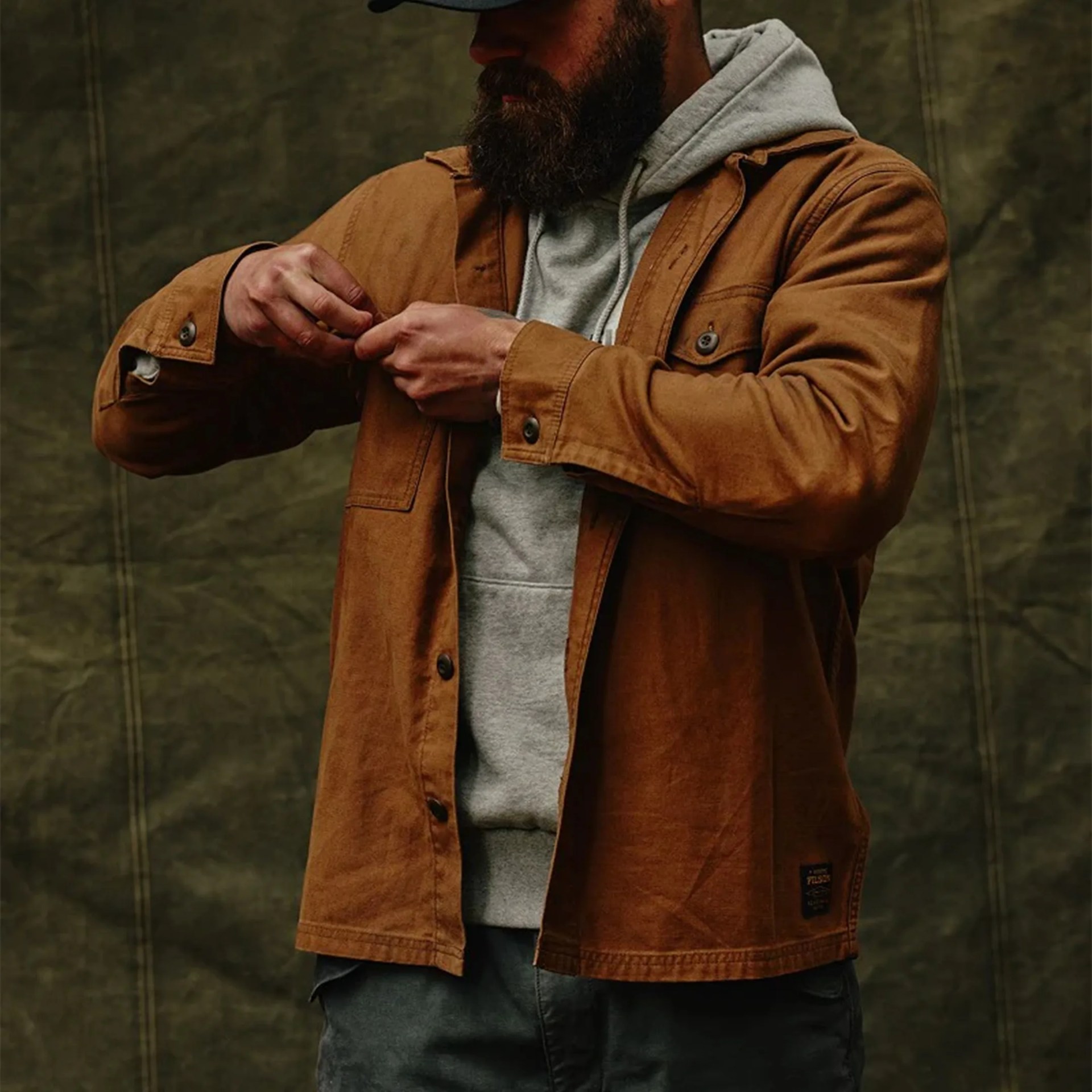 Man wearing Filson Clarkston Jac-Shirt