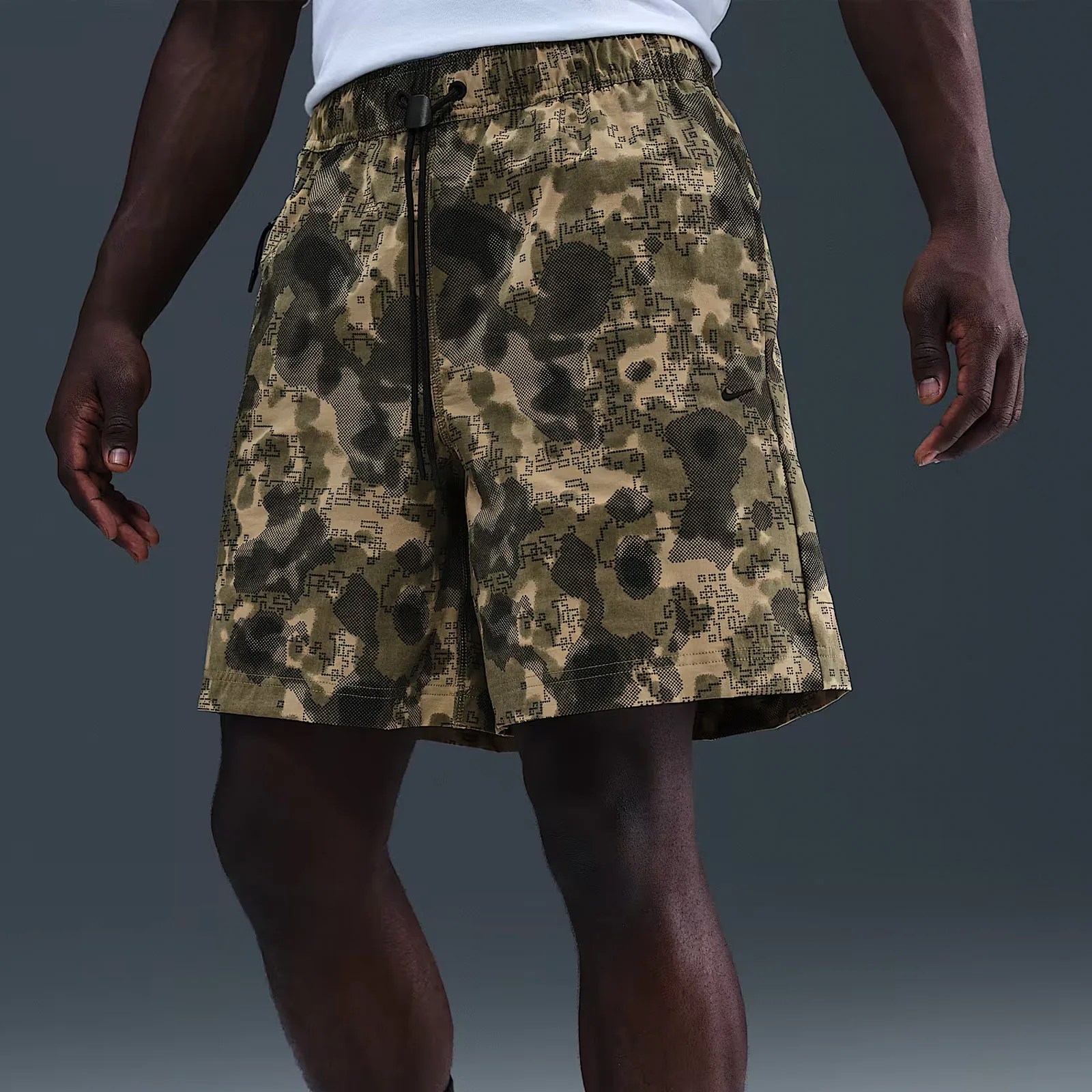 Nike Tech Dri-FIT Woven Camo Shorts on a male model