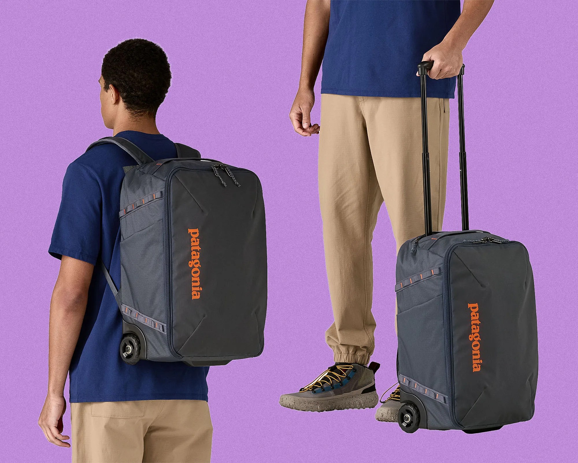 Patagonia Black Hole MLC Wheelie with handle extended and as backpack