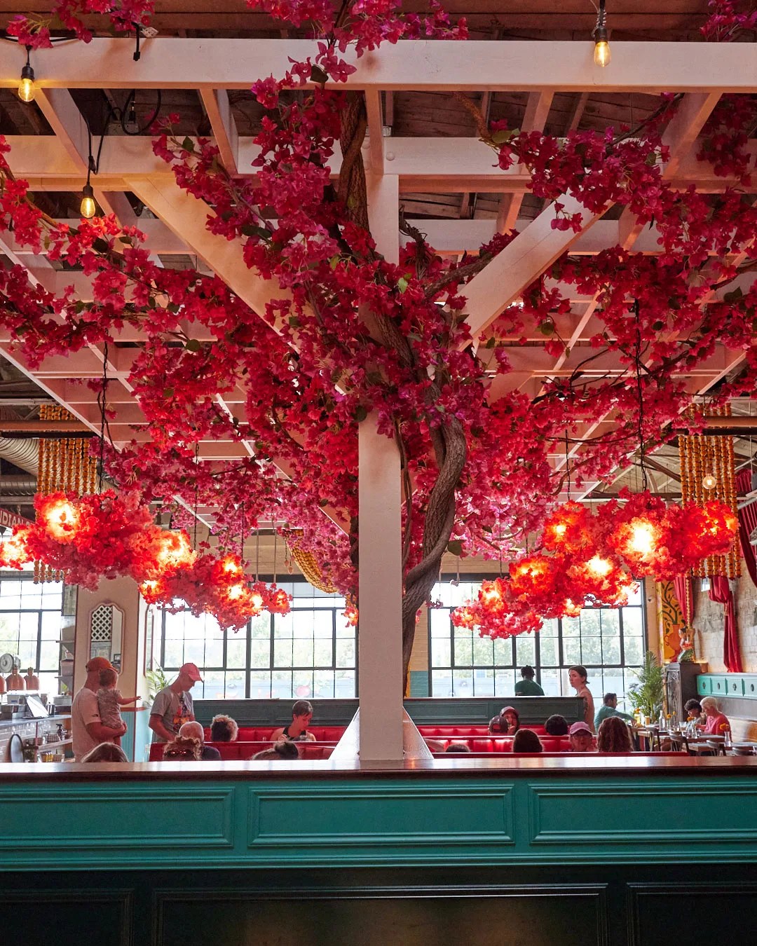 chai pani interior with flowers