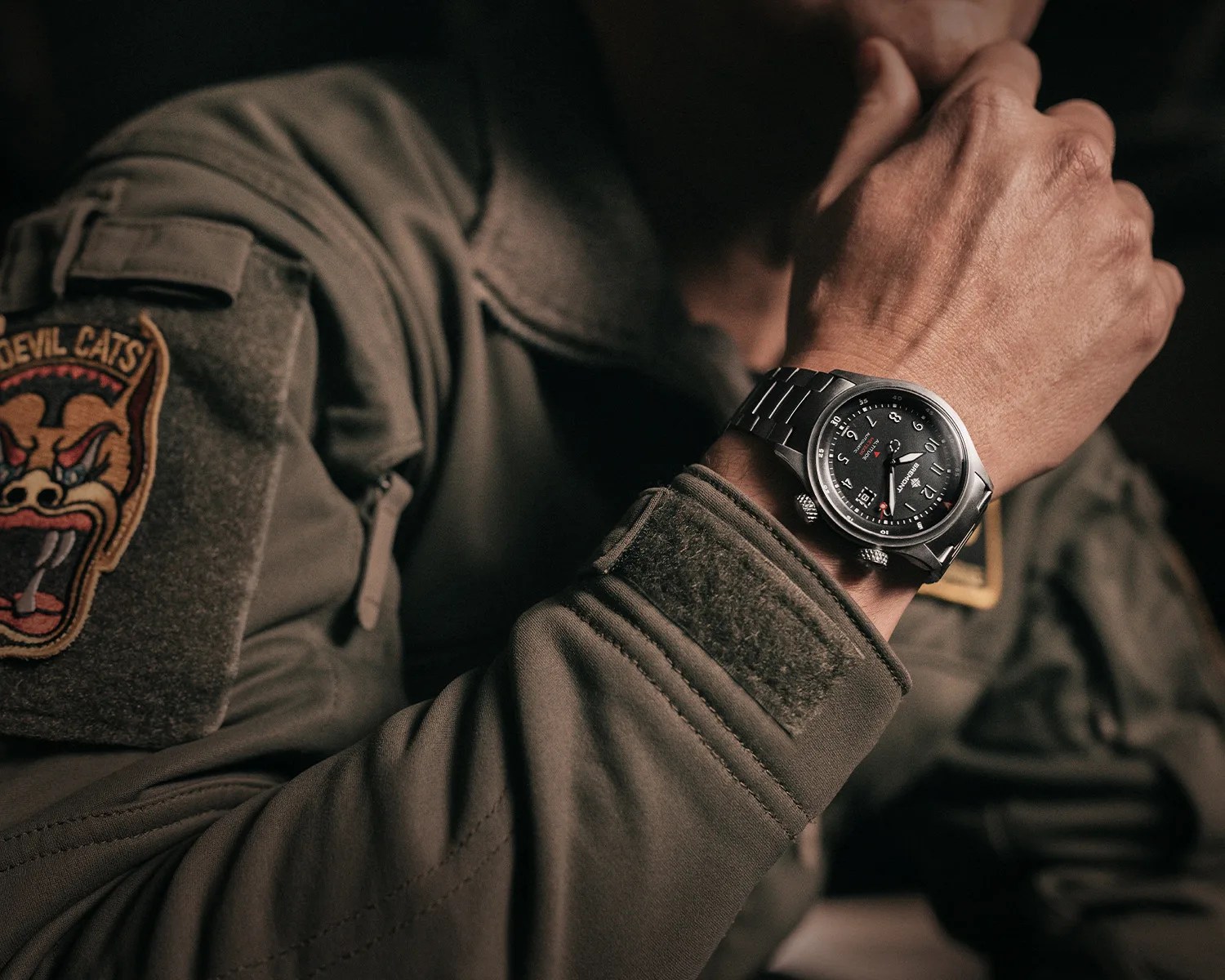 a bremont pilots watch on a mans wrist