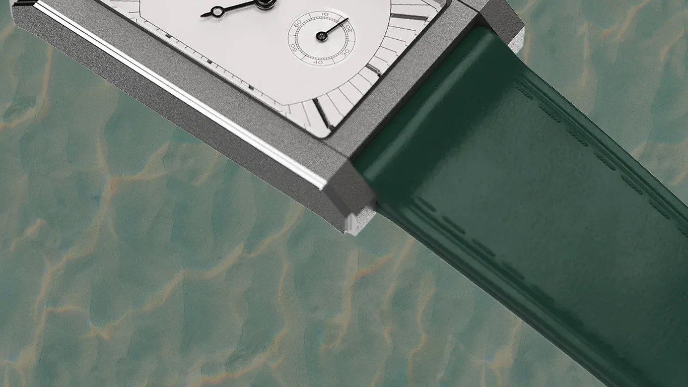 a closeup of an echo neutra titanium watch