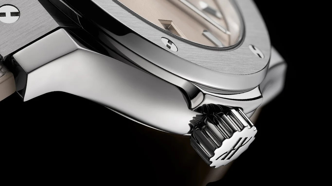 a closeup of an hublot sports watch