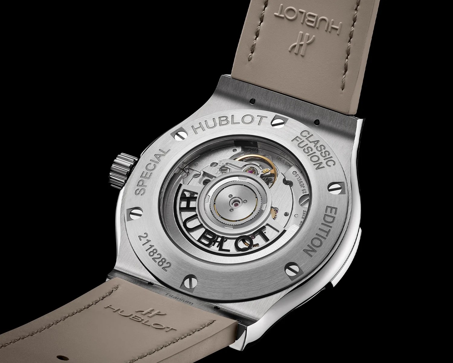 the caseback of an hublot watch