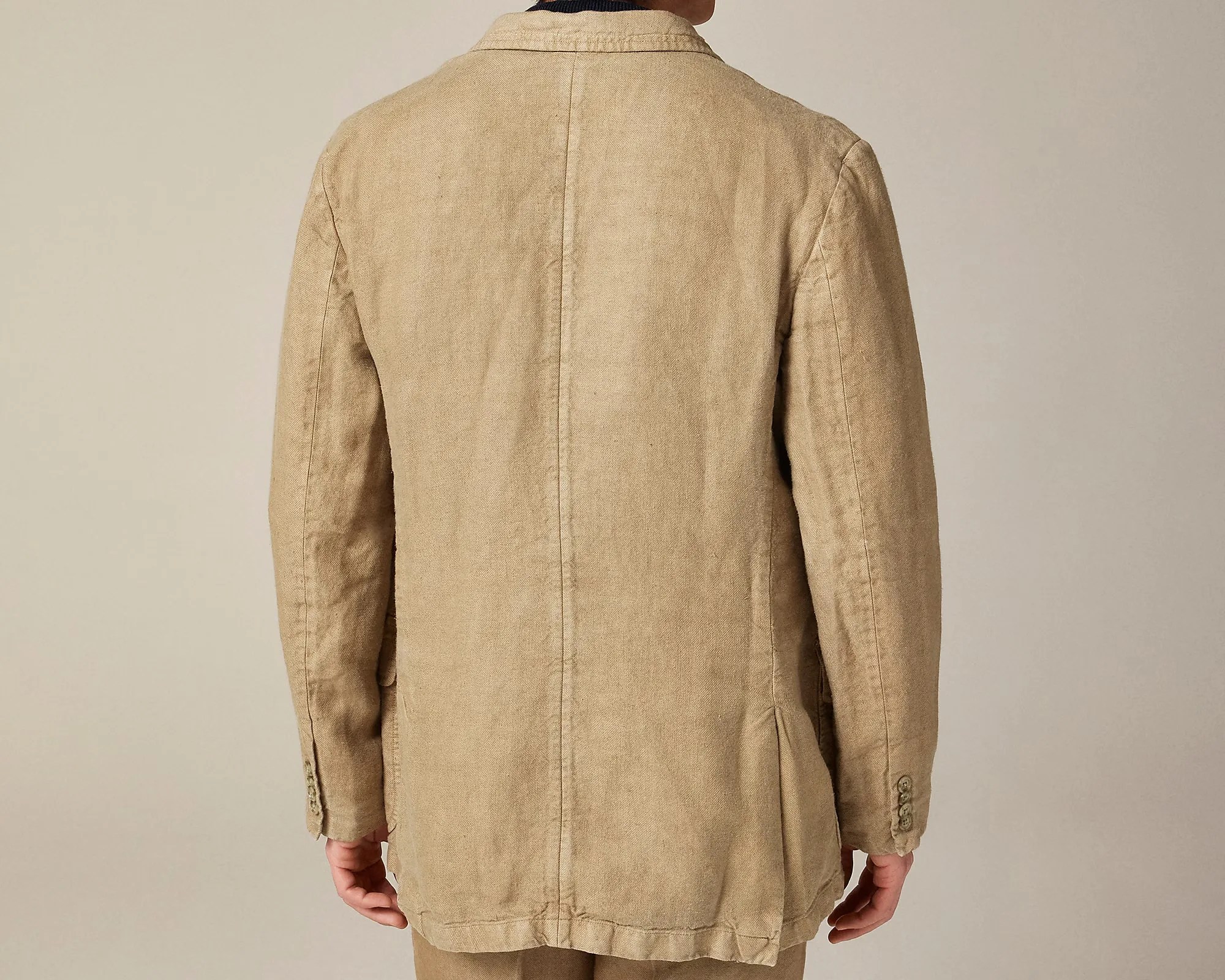 the back of a J.Crew linen blazer
