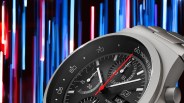 a closeup of a porsche design chronograph watch