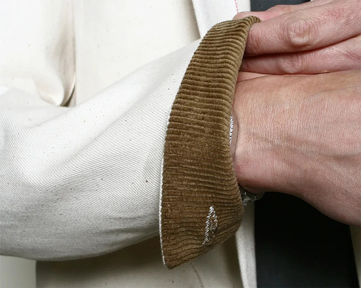 the cuff of an RGT cord collar supply jacket