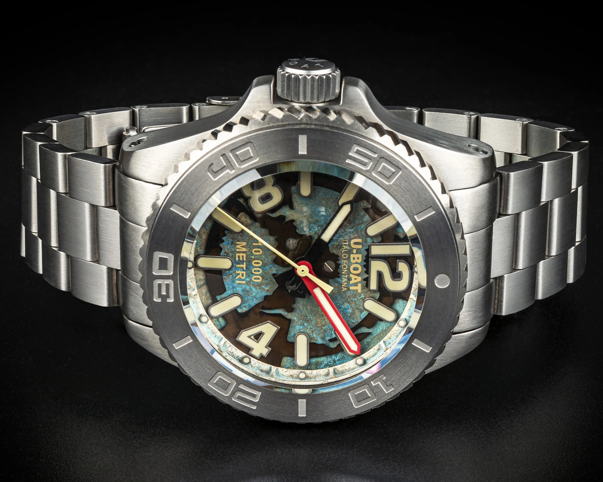 a U-Boat dive watch with a titanium bracelet