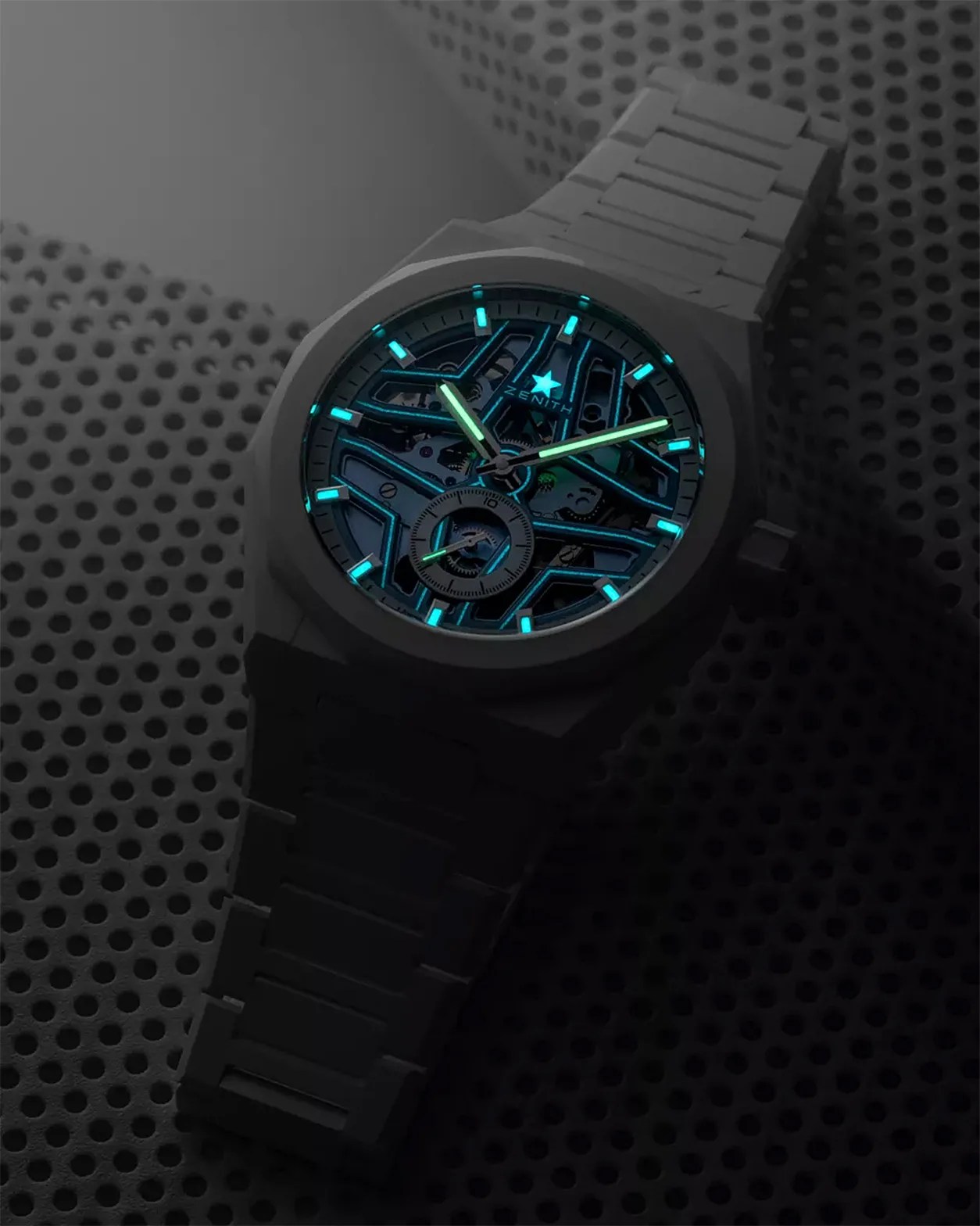 a Zenith watch in the dark